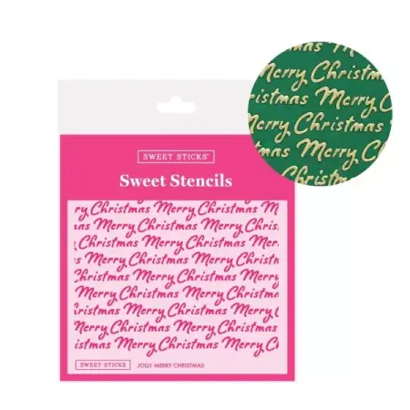 Sweet Sticks Jolly Merry Christmas Stencil